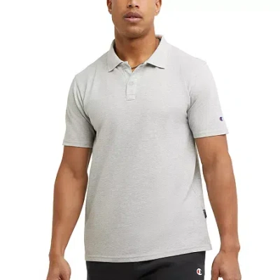 Champion Mens Regular Fit Short Sleeve Polo Shirt In Silver