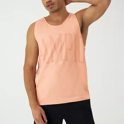 Champion Mens Round Neck Sleeveless Active Tank Top In Orange