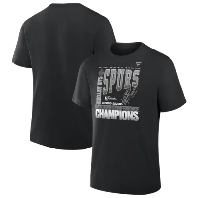 Champion Mens San Antonio Spurs Fanatics Spurs Conference S Cotton T-shirt In Black