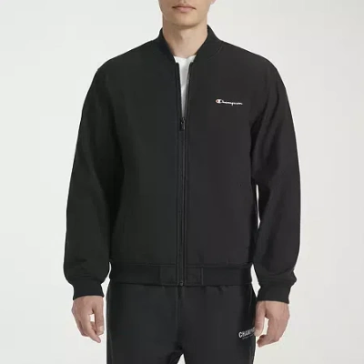 Champion Mens Water Resistant Midweight Bomber Jacket In Black