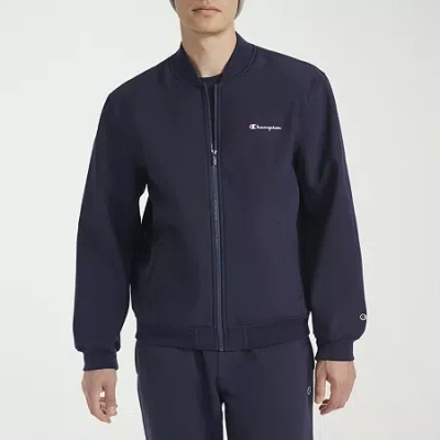 Champion Mens Water Resistant Midweight Bomber Jacket In Blue