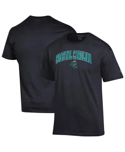 Champion Men'sâ Black Coastal Carolina Chanticleers Arched Logo T-shirt