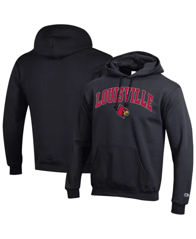 Champion Men'sâ Black Louisville Cardinals Arch Over Logo Pullover Hoodie