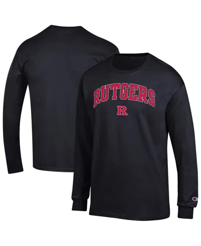 Champion Men'sâ Black Rutgers Scarlet Knights Arch Over Logo Long Sleeve T-shirt