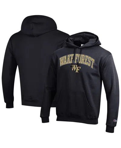 Champion Men'sâ Black Wake Forest Demon Deacons Arched Logo Fleece Pullover Hoodie