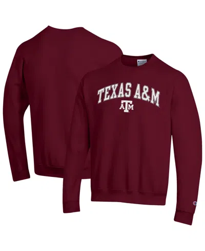 Champion Men'sâ Maroon Texas A&m Aggies Arch Over Logo Pullover Sweatshirt In Burgundy