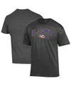Champion Men'sâ Charcoal Lsu Tigers Arch Over Logo T-shirt In Gray