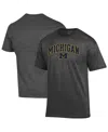 Champion Men'sâ Charcoal Michigan Wolverines Arch Over Logo T-shirt In Gray