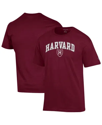 Champion Men'sâ Crimson Harvard Crimson Arch Over Logo T-shirt In Red