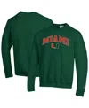 Champion Men's Green Miami Hurricanes Arch Over Logo Pullover Sweatshirt In Green
