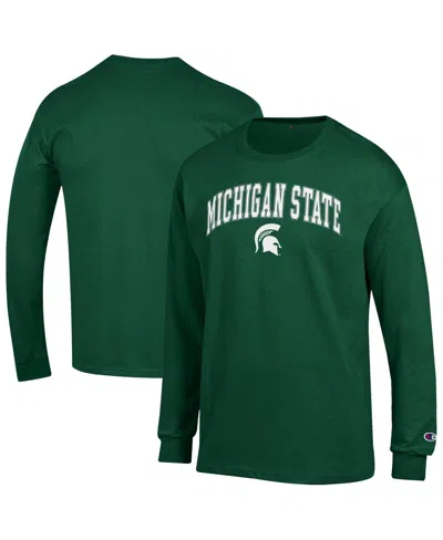 Champion Men'sâ Green Michigan State Spartans Arch Over Logo Long Sleeve T-shirt