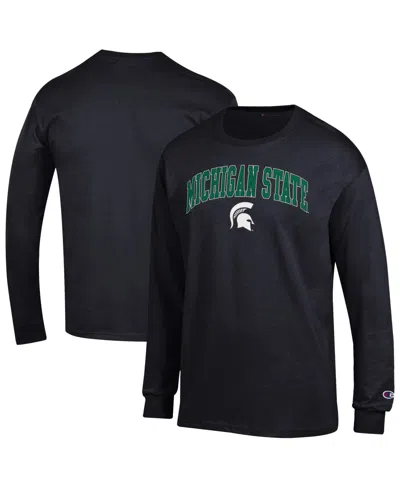Champion Black Michigan State Spartans Arch Over Logo 2-hit Long Sleeve T-shirt
