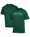Champion Men'sâ Green Tulane Green Wave Arch Over Logo T-shirt In Green