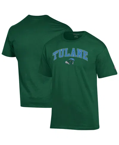 Champion Men'sâ Green Tulane Green Wave Arch Over Logo T-shirt
