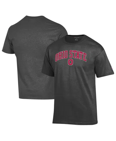 Champion Men'sâ Heather Charcoal Ohio State Buckeyes Arch Over Logo T-shirt In Animal Print