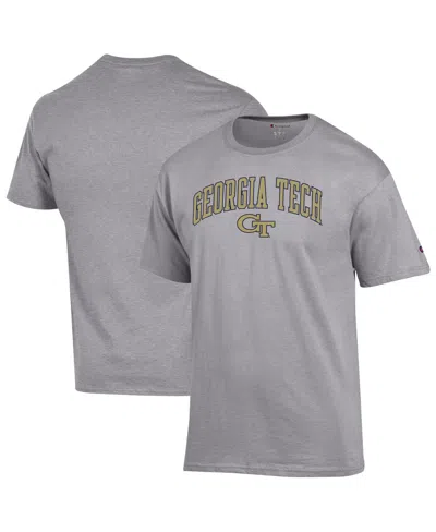 Champion Men'sâ Heather Gray Georgia Tech Yellow Jackets Arch Over Logo T-shirt