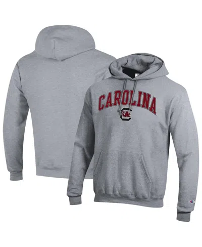 Champion Heather Gray South Carolina Gamecocks Arch Over Logo Pullover Hoodie
