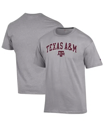 Champion Men'sâ Heather Gray Texas A&m Aggies Arch Over Logo T-shirt