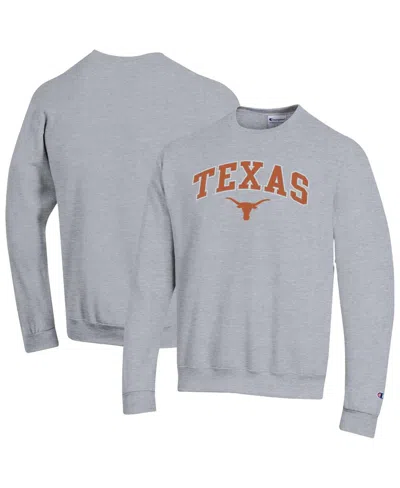 Champion Men'sâ Heather Gray Texas Longhorns Arch Over Logo Pullover Sweatshirt