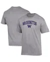Champion Men's Heather Gray Michigan Wolverines Basic Arch T-shirt In White