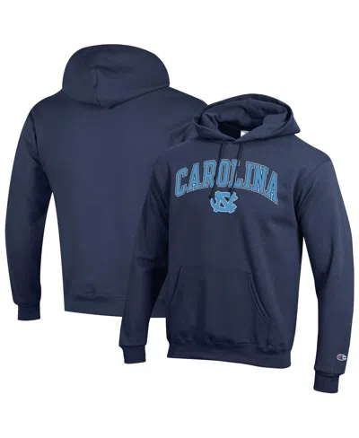 Champion Men'sâ Navy North Carolina Tar Heels Arch Over Logo Pullover Hoodie In Blue