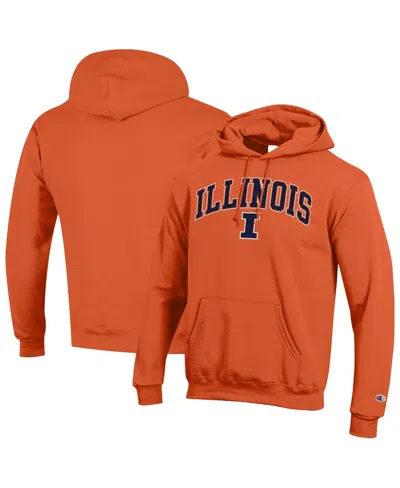 Champion Men'sâ Orange Illinois Fighting Illini Arched Logo Fleece Pullover Hoodie