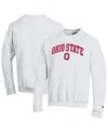 Champion Men'sâ White Ohio State Buckeyes Arch Over Logo Pullover Sweatshirt In White