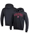 Champion Men'sâ Black Stanford Cardinal Arch Over Logo Pullover Hoodie In Black