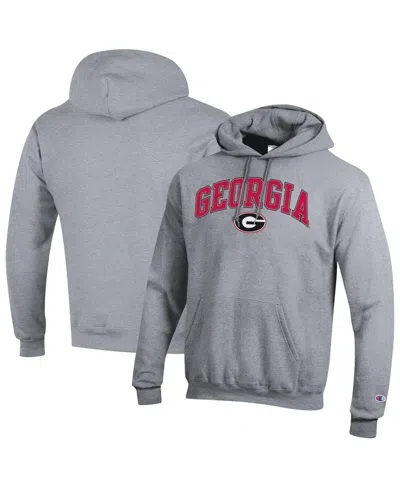 Champion Men'sâ Heather Gray Georgia Bulldogs Arch Over Logo Pullover Hoodie