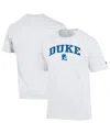 Champion Men's White Duke Blue Devils Arched Logo T-shirt In White