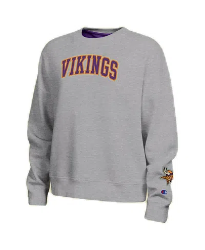 Champion Minnesota Vikings  Women's Contrast Lined Sweatshirt In Gray