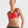 Champion Motion Control Zip Sports Bra, Wirefree, Script Logo In Multi