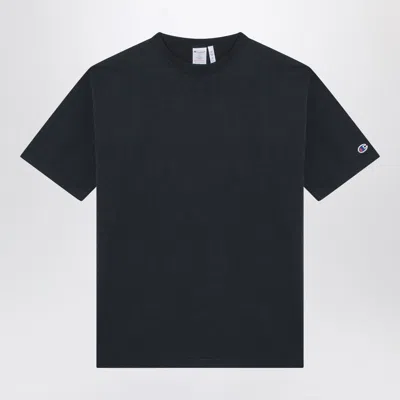 CHAMPION NAVY BLUE COTTON CREW-NECK T-SHIRT