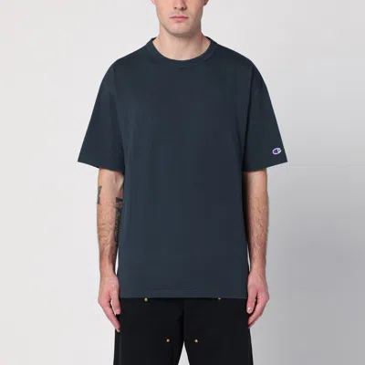Champion Logo Patch Crewneck T-shirt In Navy