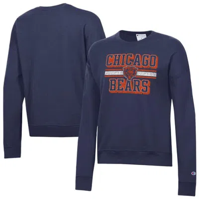 Champion Navy Chicago Bears Powerblend Fleece Sweatshirt In Blue