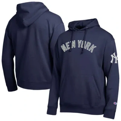 Champion Navy New York Yankees All Star Wordmark Hoodie In Blue