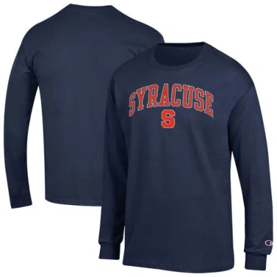 Champion Navy Syracuse Orange Arch Over Logo Long Sleeve T-shirt In Multi
