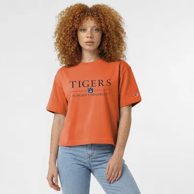 Champion Orange Auburn Tigers Waist Length Wordmark T-shirt