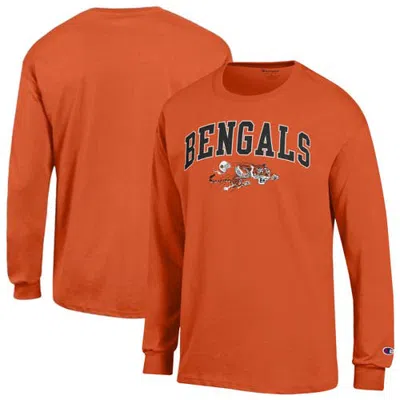 Champion Orange Cincinnati Bengals Arch Over Logo Long Sleeve T-shirt