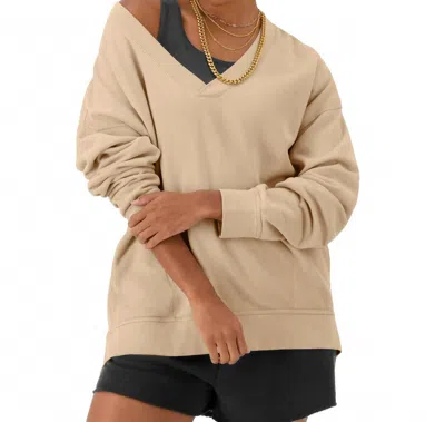 Champion Oversized V-neck Pullover In Champagne Frost In Neutral
