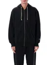 Champion Reverse Weave Patch Hoodie Full Zip In Black