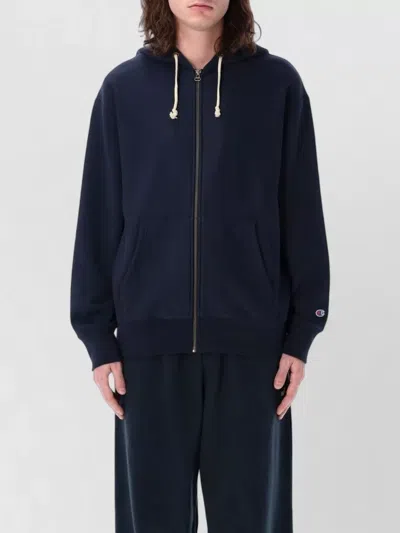 Champion Oversized Zip Hoodie Heavyweight Fleece In Black