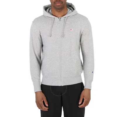 Champion Oxford Grey Logo Zip Hooded Sweatshirt In Gray