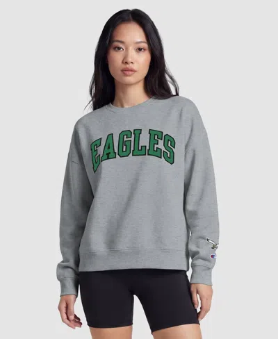 Champion Philadelphia Eagles Women's Contrast Lined Sweatshirt In Gray