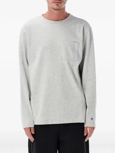 Champion Pocket-detail Long-sleeve T-shirt In Gray