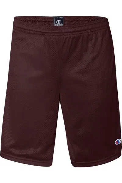 Champion Polyester Mesh 9 Shorts With Pockets In Burgundy