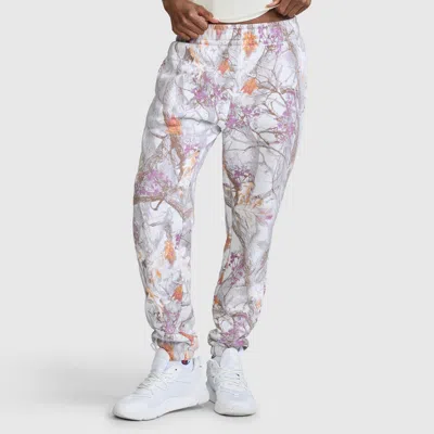 Champion Powerblend Boyfriend Sweatpant, C Logo, Allover Print In White Sand