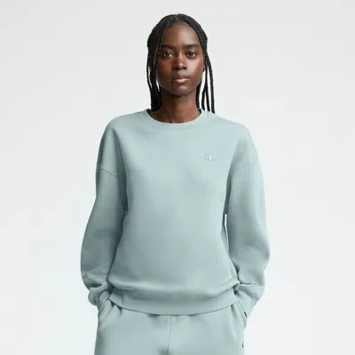 Champion Powerblend Crewneck, Small "c" In Blue