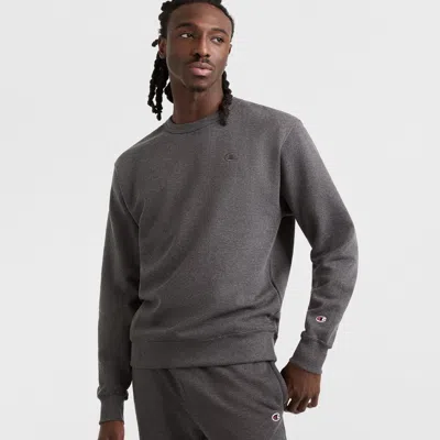 Champion Powerblend Crewneck Sweatshirt, C Logo In Black