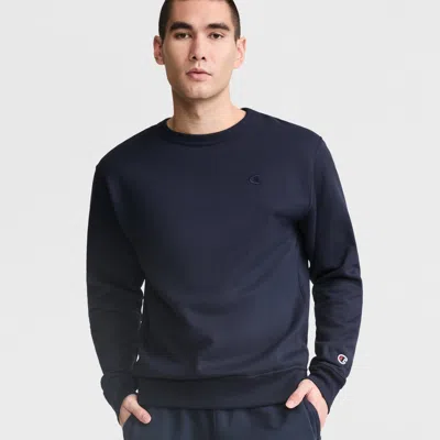 Champion Powerblend Crewneck Sweatshirt, C Logo In Blue